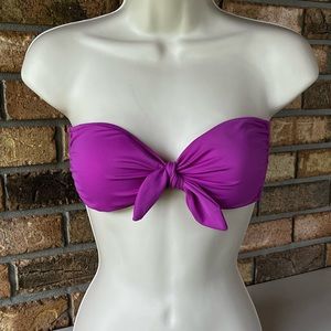 Victoria’s Secret purple & pink strapless swim bikini top